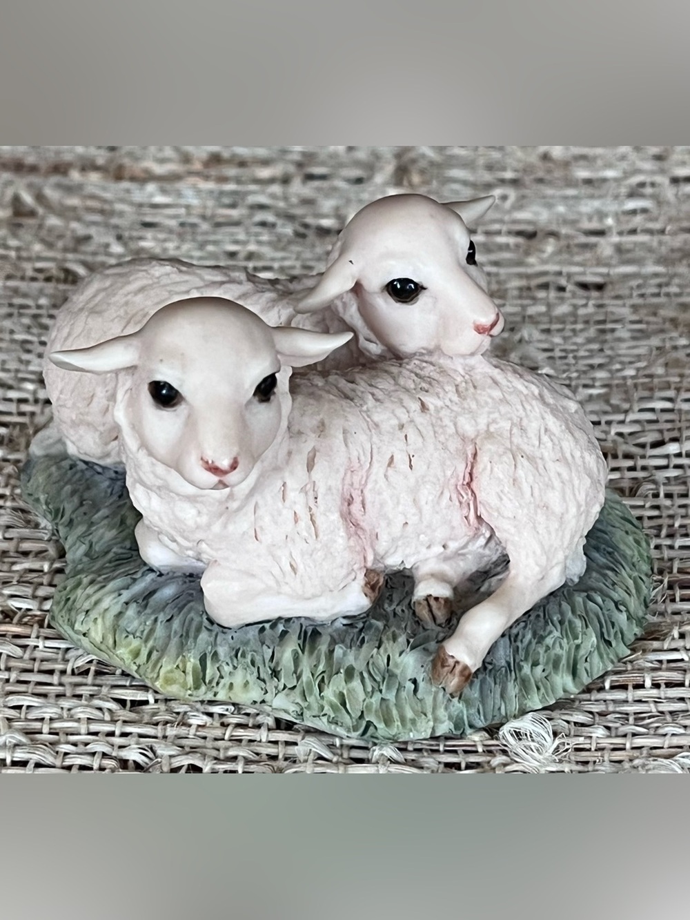 Signed Cast Porcelain Handmade Signed Lamb Figurine Lowell Davis Scotland